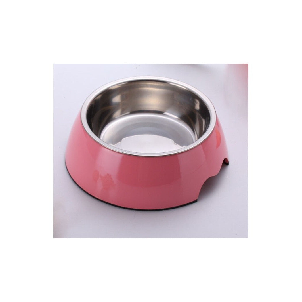 1 PLASTIKSTAHLTOPF 21x8CM HUND KATZENFUTTER WASSER