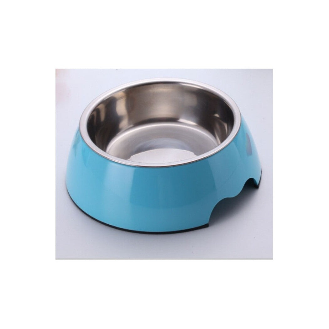 1 PLASTIKSTAHLTOPF 21x8CM HUND KATZENFUTTER WASSER