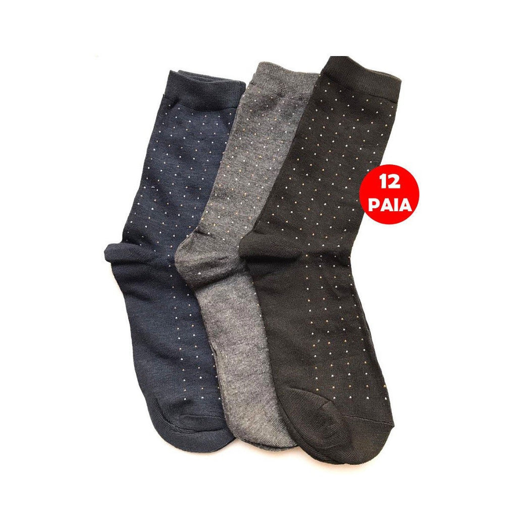 12PAIA CALZE CALZINI POIS UOMO META POLPACCIO IN COTONE CALDO TG 40/46