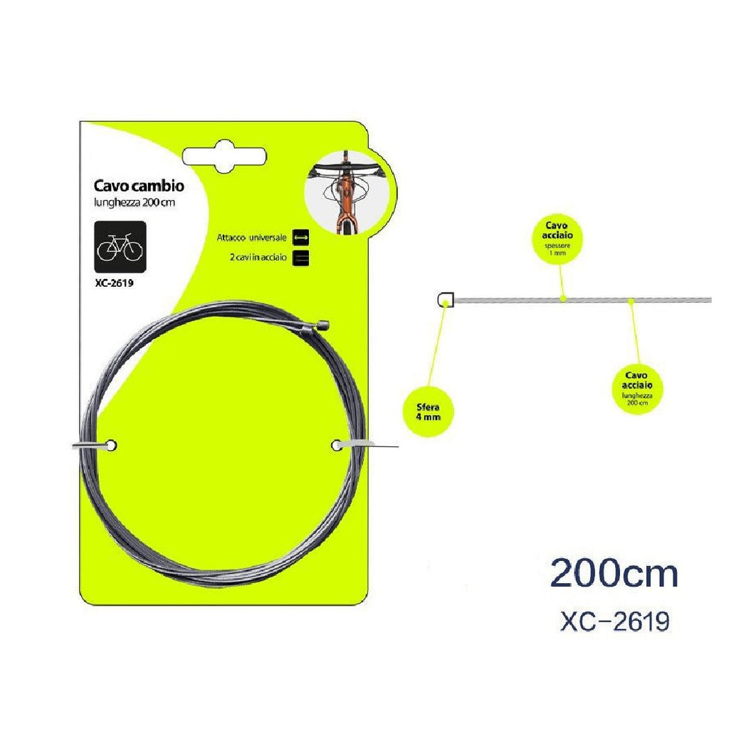 2 STÜCK UNIVERSAL-STAHLSEIL FAHRRAD-SCHALTZUG 200 CM XC-2619