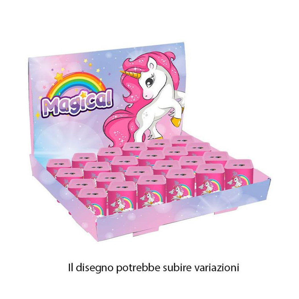 24 stück quadratisch blechstift spitzer doppelt loch einhorn mädchen 738042