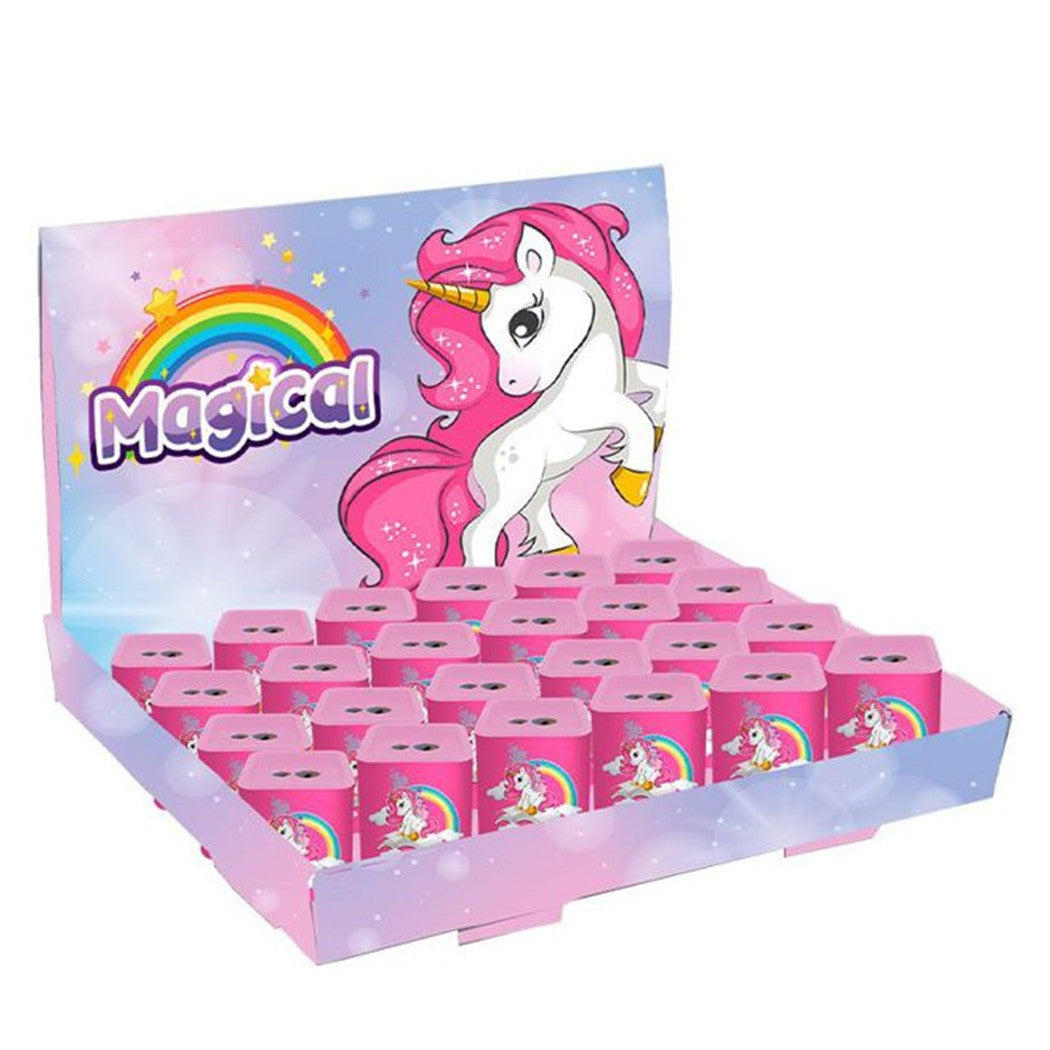 24 stück quadratisch blechstift spitzer doppelt loch einhorn mädchen 738042