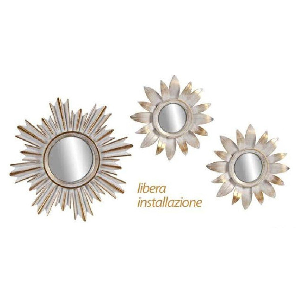 3 STÜCK WEISSGOLD WANDSPIEGEL 25/35 CM KUNSTSTOFF KOSTENLOSE INSTALLATION