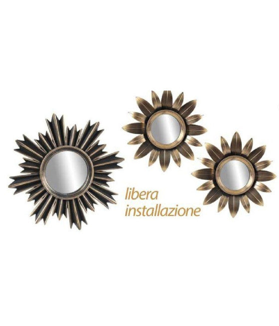 3 GOLDDEKORATIVE WANDSPIEGEL 25/35CM KUNSTSTOFFFREIE INSTALLATION