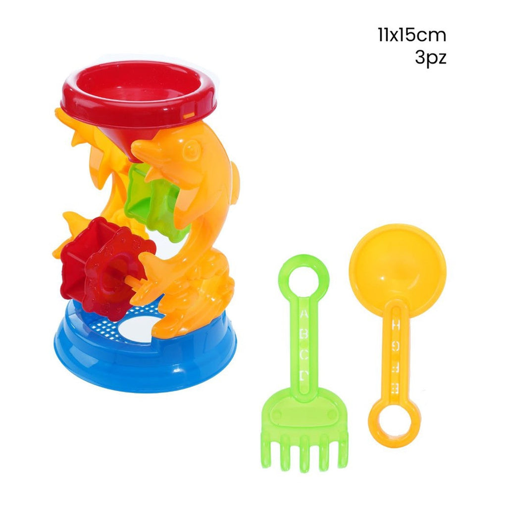 3 stücke Strand Strand Spiel mit Delphin Mühle Rake Palette 258278