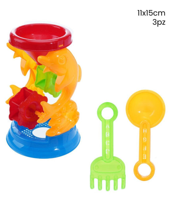 3 stücke Strand Strand Spiel mit Delphin Mühle Rake Palette 258278