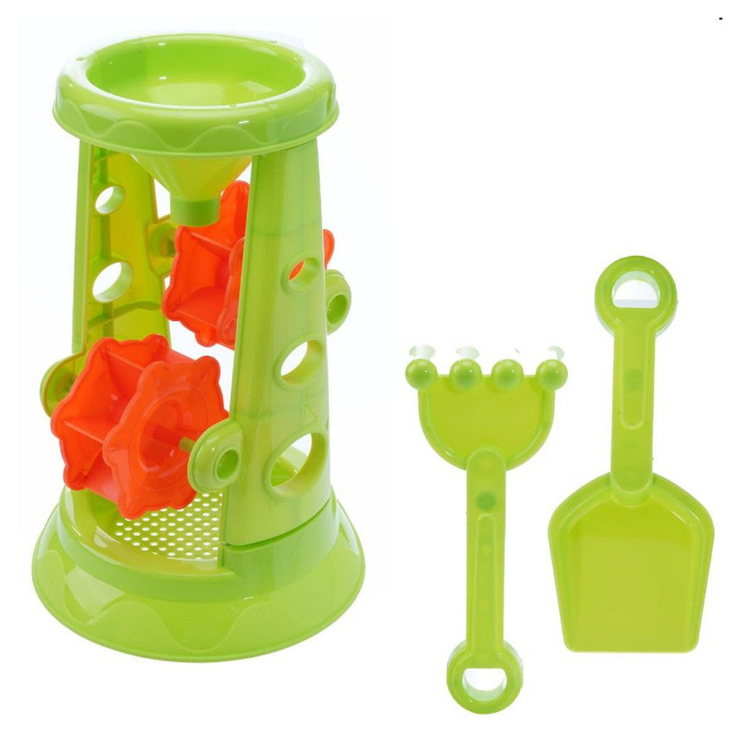 3 stücke Strand Strand Spiel mit Mühle Sanduhr Rake 258257