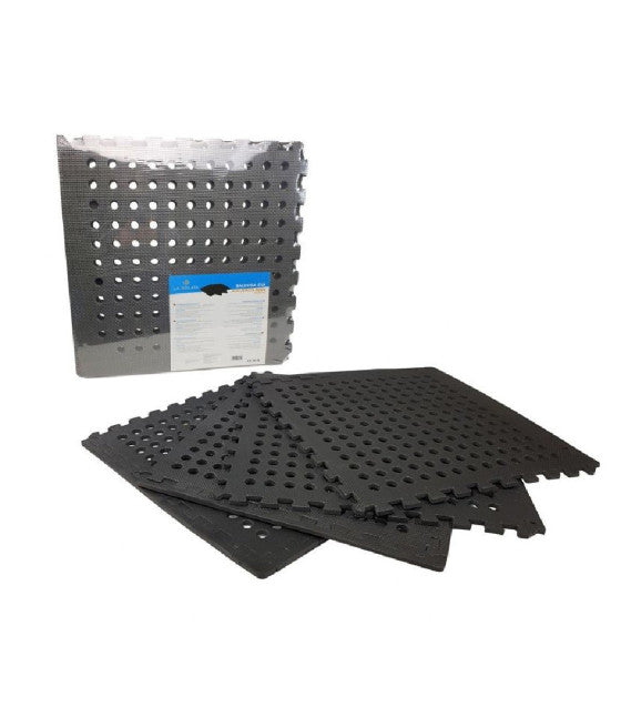 4 FLIESEN EVA MATTE SCHWARZ SCHWIMMBAD FITNESSSTUDIO ZU HAUSE 50X50CM