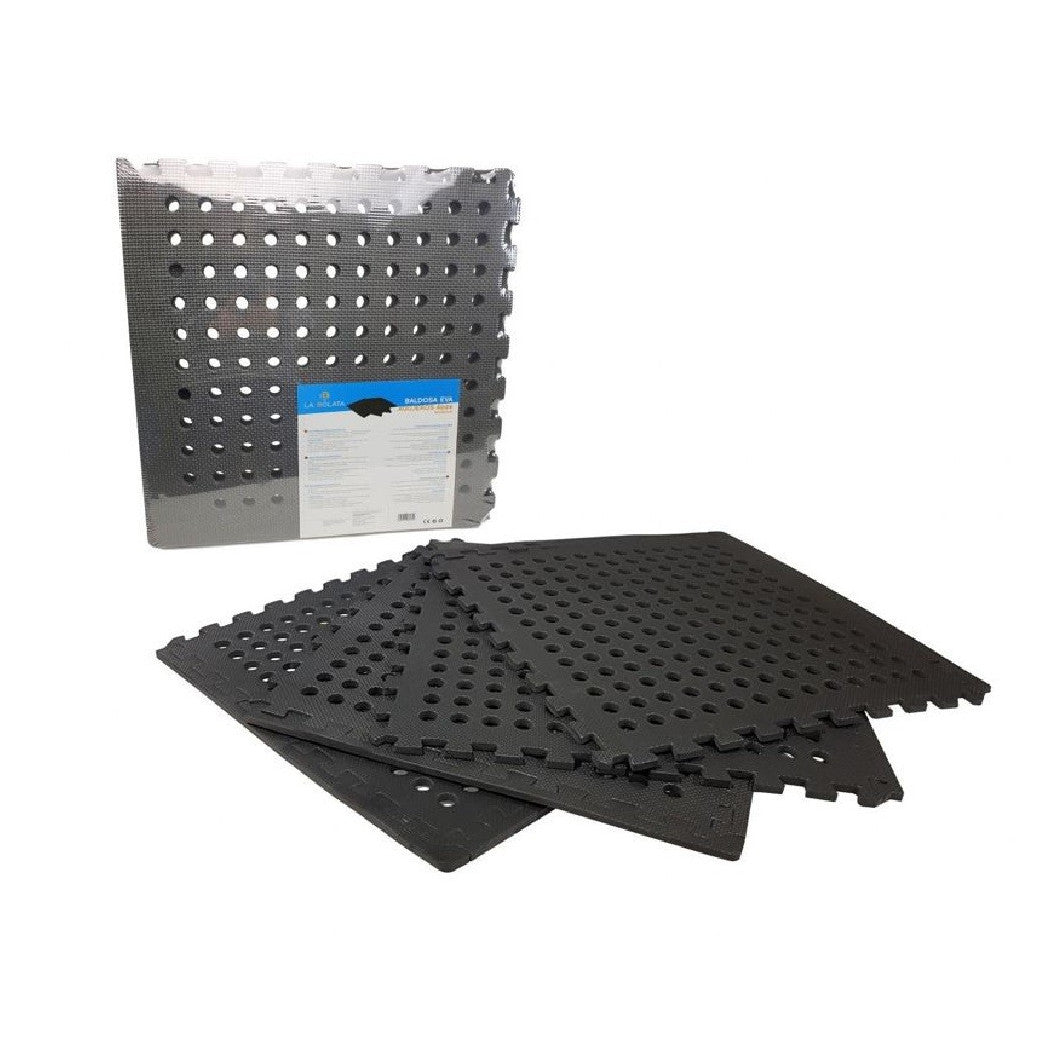 4 FLIESEN EVA MATTE SCHWARZ SCHWIMMBAD FITNESSSTUDIO ZU HAUSE 50X50CM