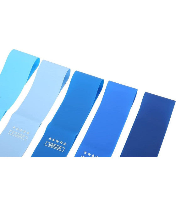 5 ELASTISCHE BÄNDER FITNESS WIDERSTAND LATEX VERSCHIEDENE ÜBUNGEN YOGA PALEST