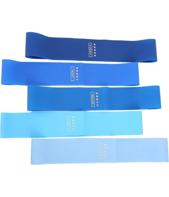 5 ELASTISCHE BÄNDER FITNESS WIDERSTAND LATEX VERSCHIEDENE ÜBUNGEN YOGA PALEST