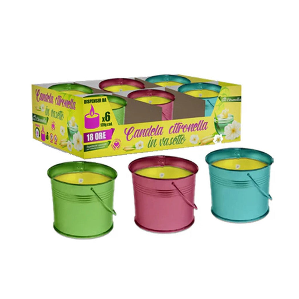 6pc duftende Kerze zum Citronella-Metallkleid Moskitoabweisend