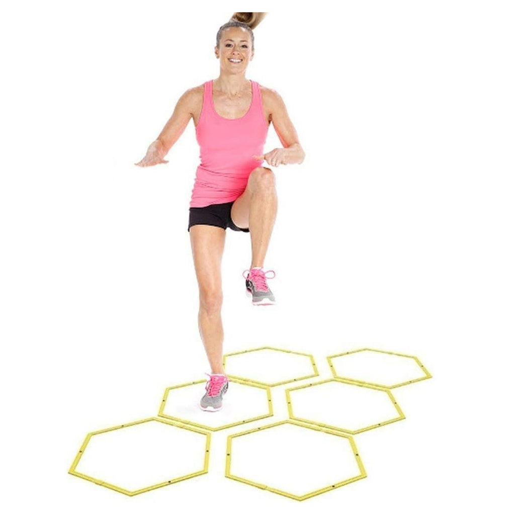 6 SECHSECKIGE REIFEN BEWEGLICHKEITSTRAINING TURNHALLE ÜBUNGEN 40CM