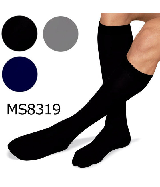 12 PAARE LANGE SOCKEN FÜR HERREN, BAUMWOLLE, EINFARBIG, SCHWARZ, BLAU, GRAU MS8319
