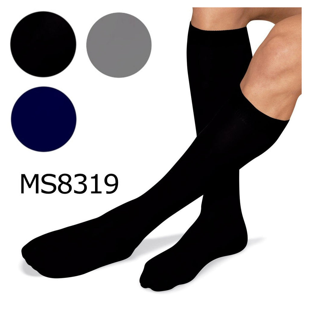 12 PAARE LANGE SOCKEN FÜR HERREN, BAUMWOLLE, EINFARBIG, SCHWARZ, BLAU, GRAU MS8319