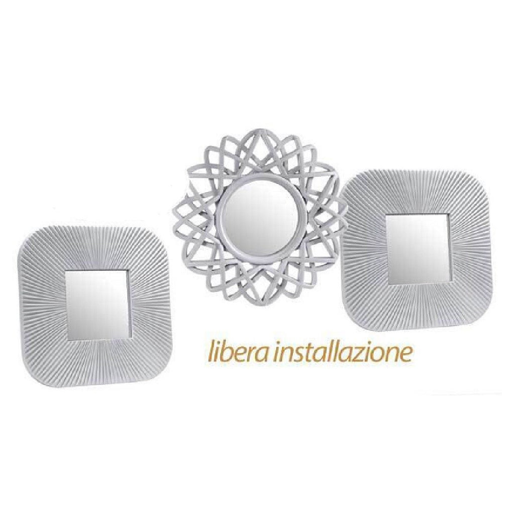 3 DEKORATIV BEMALTE WANDSPIEGEL KOSTENLOSE INSTALLATION 25 CM KUNSTSTOFF