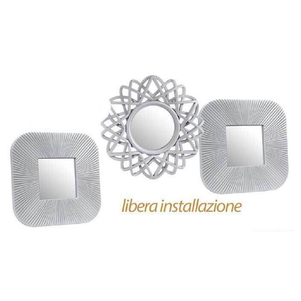 3 DEKORATIV BEMALTE WANDSPIEGEL KOSTENLOSE INSTALLATION 25 CM KUNSTSTOFF