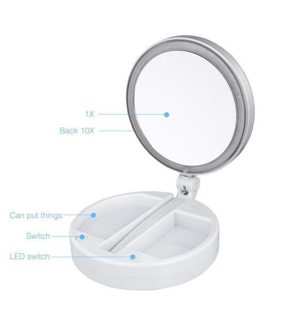 3X ZOOM TISCHSPIEGEL MIT STÄNDER + 360 GRAD DREHUNG FRAUEN SCHÖNHEIT