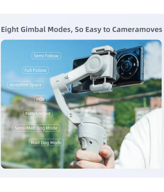 3-ACHSEN-GIMBAL-HANDY-SMARTPHONE-VIDEOSTABILISATOR MIT BLUETOOTH-APP-LICHT