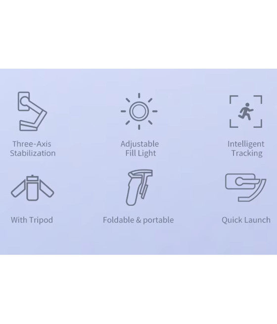 3-ACHSEN-GIMBAL-HANDY-SMARTPHONE-VIDEOSTABILISATOR MIT BLUETOOTH-APP-LICHT