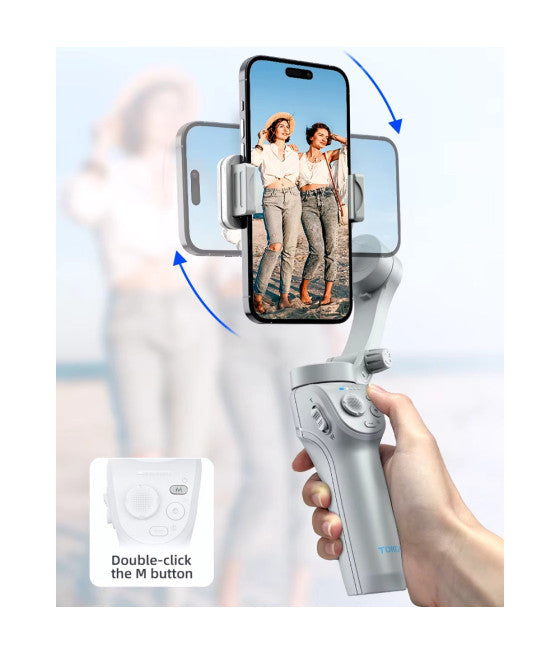 3-ACHSEN-GIMBAL-HANDY-SMARTPHONE-VIDEOSTABILISATOR MIT BLUETOOTH-APP-LICHT