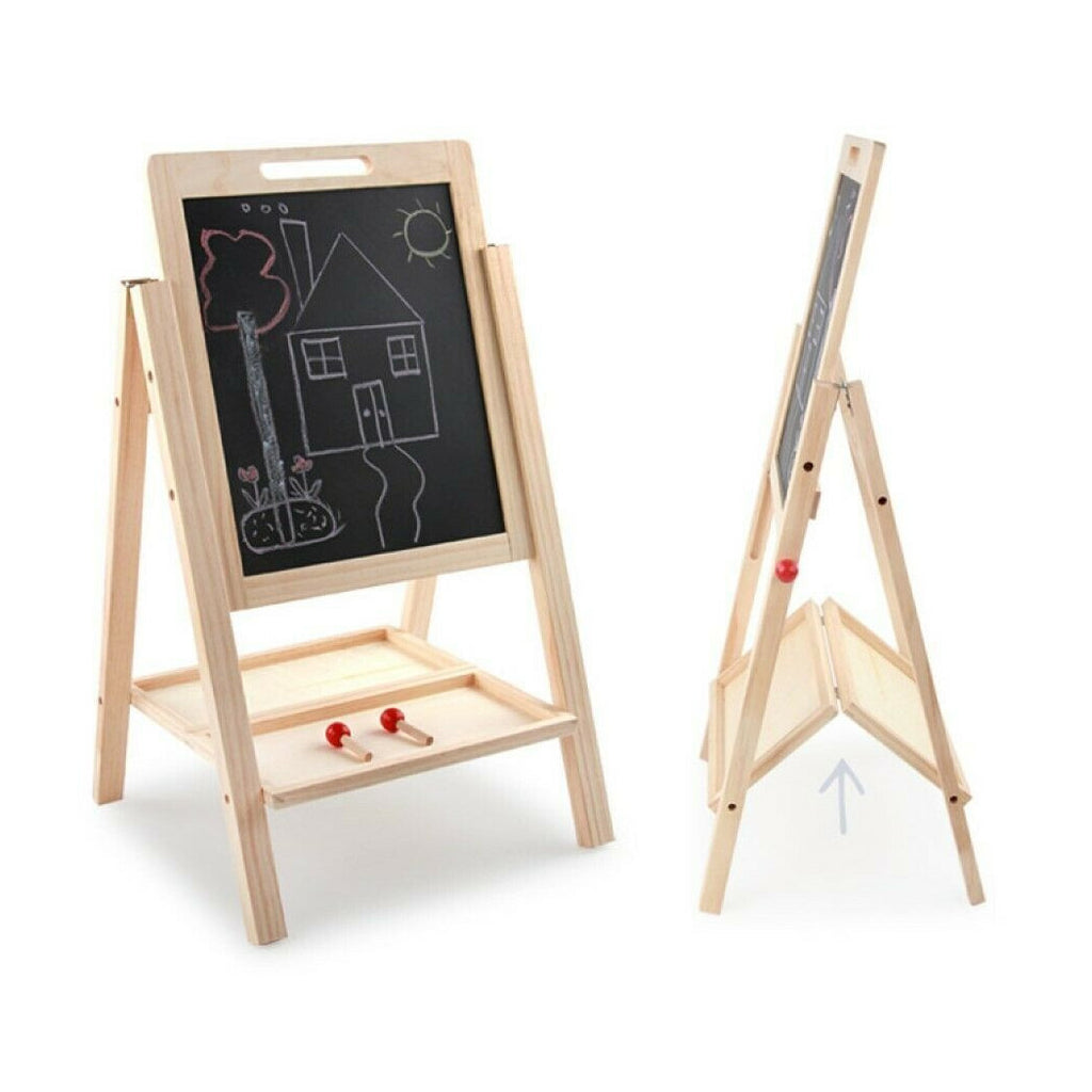 2-SEITIGE KINDERTAFEL AUS HOLZ STAFFELEI MALERKREIDE STIFTE