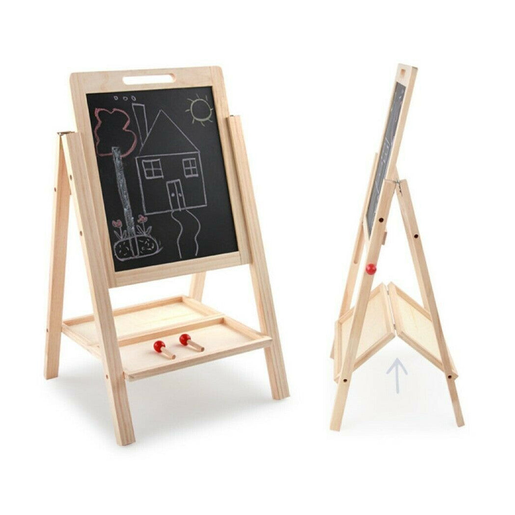 2-SEITIGE KINDERTAFEL AUS HOLZ STAFFELEI MALERKREIDE STIFTE