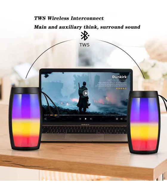 5W STEREO BLUETOOTH TRAGBARER LAUTSPRECHER LED LICHT EXTERNER LAUTSPRECHER