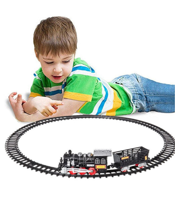 204CM KINDEREISENBAHN MIT SCHIENEN LOKOMOTIVE WAGGON LICHTER GERÄUSCHE