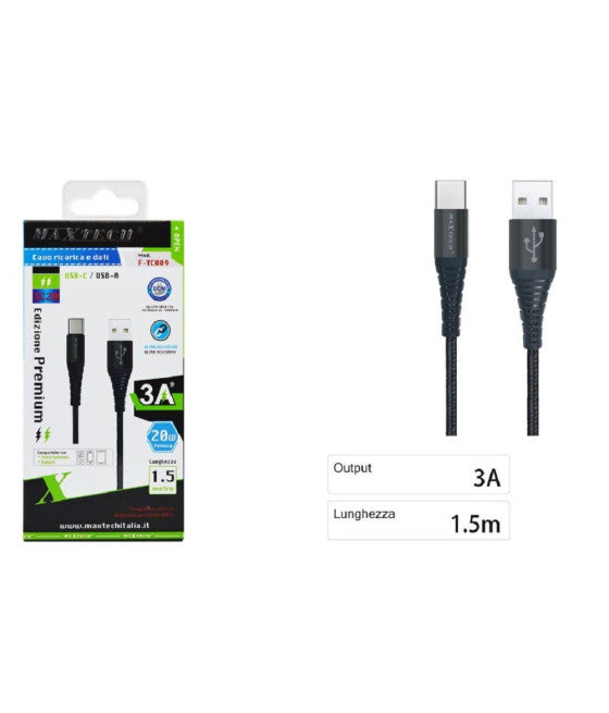 ACVO USB TO TYPE C DATA RICARICA FÜR SAMSUNG HUAWEI 1.5METRI 3A F-TC009