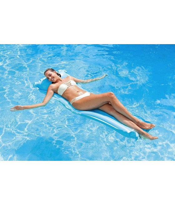 AUFBLASBARE MATRATZE EINFARBIG 3 FARBEN 183 X 69 CM SCHWIMMBAD 59703