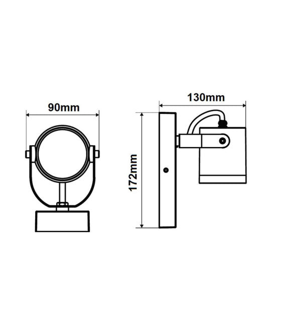 Applique Wand einstellbare externe GU10-Wandlampe IP44 539WA-B172