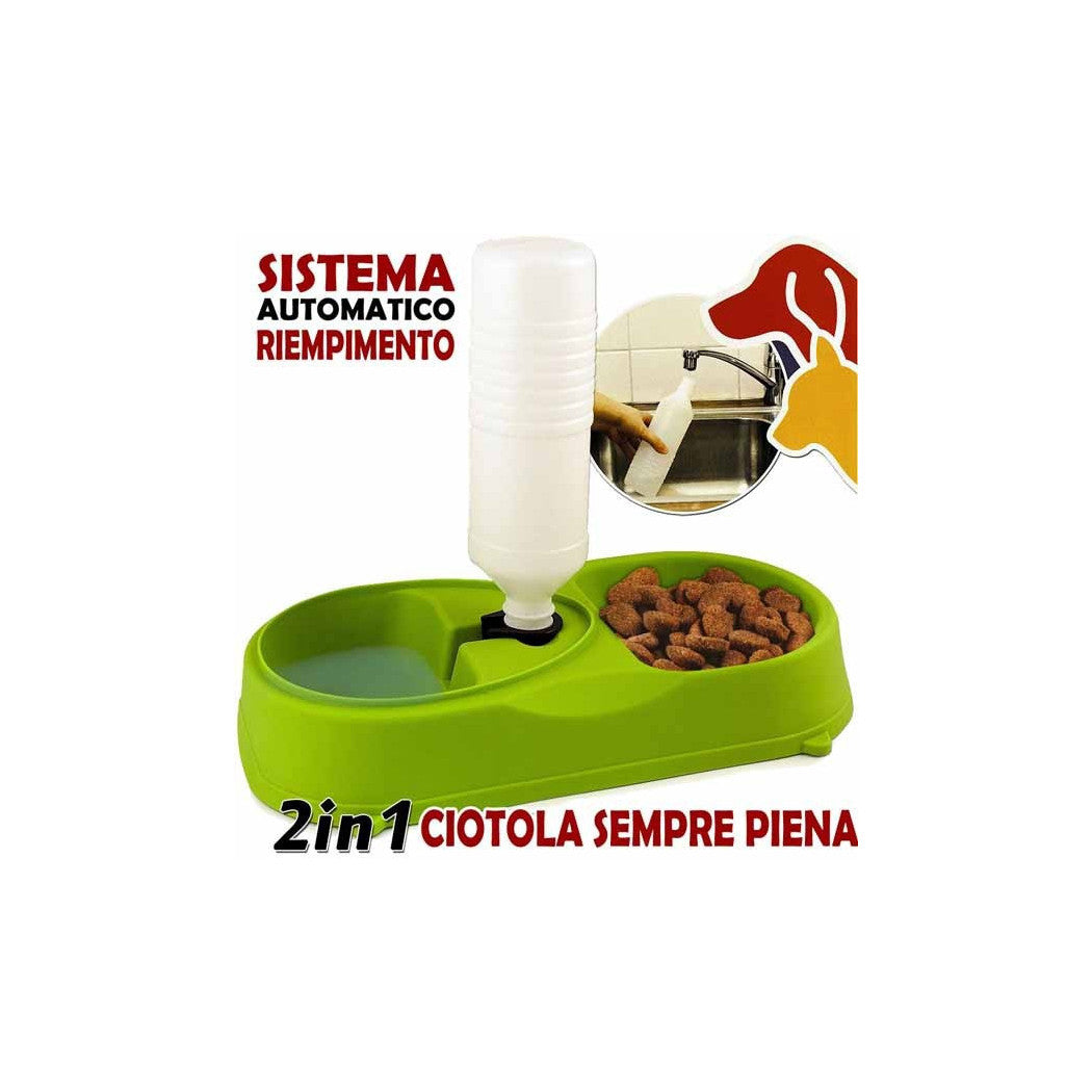 2IN1 DOPPELNAPF FÜR HUNDE UND KATZEN MIT AUTOMATISCHEM WASSERFÜLLSYSTEM