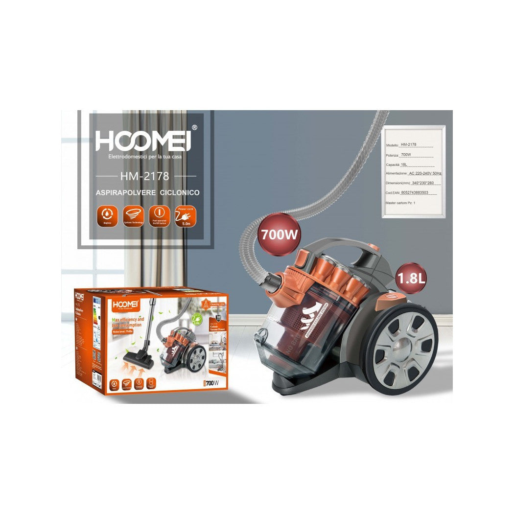 ASPIRAPOLVERRO CILINDRO CICLONICO SCOPA ELEKTRTRISCHE 700W OHNE WAREN
